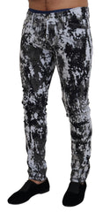 Dolce & Gabbana Multicolor Baumwoll Tie Dye Skinny Denim Jeans