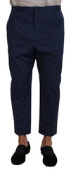 Dolce & Gabbana Blaue Baumwoll-Herren-Cropped-Hose