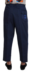 Dolce & Gabbana Blaue Baumwoll-Herren-Cropped-Hose