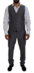 Dolce & Gabbana Grauer SICILIA 3-teiliger Slim Fit Anzug