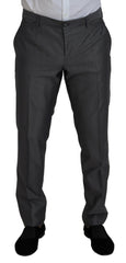 Dolce & Gabbana Grauer SICILIA 3-teiliger Slim Fit Anzug