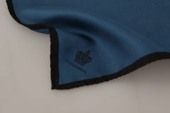 Dolce & Gabbana Schwarzes blaues DG Crown bedrucktes quadratisches Halstuch