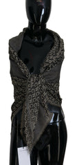 Costume National Grauer Strickschal mit Logo