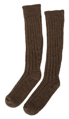 Dolce & Gabbana Braune Wadenlange Damensocken aus Wolle