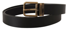 Dolce & Gabbana Gürtel aus schwarzem Leder mit Metallschnalle