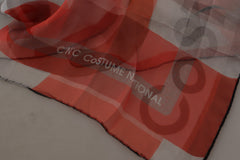 Costume National Grau Rot Schal Foulard Wrap