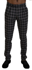 BENCIVENGA Herren Hose kariert Slim Fit Grau