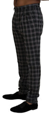 BENCIVENGA Herren Hose kariert Slim Fit Grau