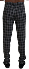 BENCIVENGA Herren Hose kariert Slim Fit Grau