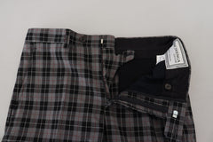 BENCIVENGA Herren Hose kariert Slim Fit Grau