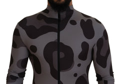 Dolce & Gabbana Grau gemusterter Polyester-Neoprenanzug Bademode