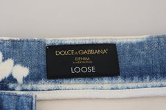 Dolce & Gabbana Blaue Ceasar Jeans aus Baumwoll-Denim im Loose Fit
