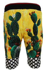 Dolce & Gabbana Sweatshorts aus Baumwolle mit Kaktusmuster in mehreren Farben