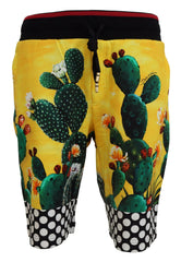 Dolce & Gabbana Sweatshorts aus Baumwolle mit Kaktusmuster in mehreren Farben