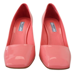 Prada Pumps Blockabsatz Lackleder Pink Klassisch