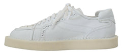 Dolce & Gabbana Weiße Leder-Low-Top-Oxford-Sneaker Freizeitschuhe