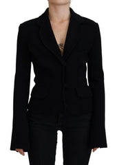 Dolce & Gabbana Schwarzer Cardigan-Blazer mit Knöpfen aus Viskosejacke