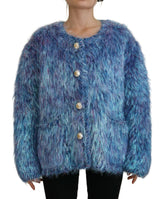 Dolce & Gabbana Multikleurige Polyester Jas met Franjes