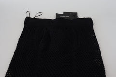 Dolce & Gabbana Schwarzer Strickrock aus Baumwolle mit hoher Taille und Meerjungfrauen-Schnitt