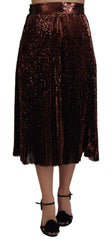 Dolce & Gabbana Maxirock mit hoher Taille, A-Linie und Bronzepailletten