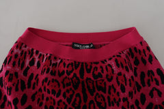 Dolce & Gabbana Pink Leopard A-Linien-Minirock mit hoher Taille