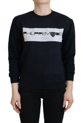 Philippe Model Schwarzer bedruckter Langarm-Pullover