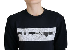Philippe Model Schwarzer bedruckter Langarm-Pullover