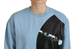 Philippe Model Hellblauer Langarmpullover mit Logo-Print