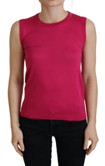 Dolce & Gabbana Rosa Seiden-Weste Pullover Rundhals-Tanktop