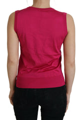 Dolce & Gabbana Rosa Seiden-Weste Pullover Rundhals-Tanktop