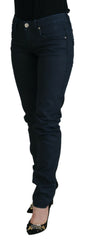 Acht blaue Baumwoll-Skinny Low Waist Damen-Jeans