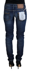 Acht Blue Washed Cotton Low Waist Women Casual Jeans