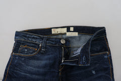 Acht Blue Washed Cotton Low Waist Women Casual Jeans