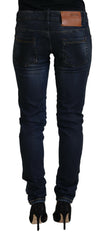 Acht Blue Cotton Low Waist Slim Fit Women Casual Jeans