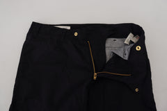 CYCLE Schwarze High-Waist-Baggy-Hose aus Baumwolle für Damen