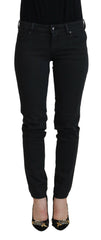 Ermanno Scervino Schwarze Baumwoll-Slim-Fit-Damenjeans