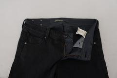 Ermanno Scervino Schwarze Baumwoll-Slim-Fit-Damenjeans