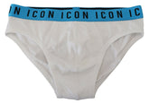 Dsquared² Weißes Icon Logo Baumwoll-Stretch Herren Slip Unterwäsche