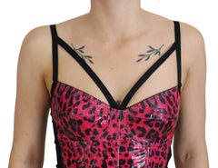 Dolce & Gabbana Rosa bauchfreies Korsett-Oberteil mit Leopardenmuster