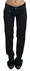Costume National Blaue Hüfthose Straight Denim Jeans