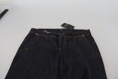 Costume National Blaue Hüfthose Straight Denim Jeans