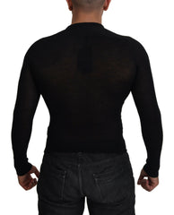 Dolce & Gabbana Schwarzer Kaschmir-Pullover mit Knöpfen