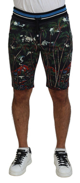Dolce & Gabbana Zwarte Katoenen Casual Shorts met Vulkaanprint