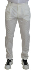 Dolce & Gabbana Weiße Skinny-Chino-Hose aus Baumwolle