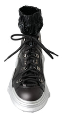 Dolce & Gabbana – Galileo – Hohe Sneakers aus Nylon in Schwarz