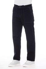 Alpha Studio Blue Cotton Men's Pant