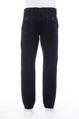 Alpha Studio Blue Cotton Men's Pant