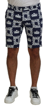 Dolce & Gabbana Blauwe Katoenen Chino Short met Logoprint