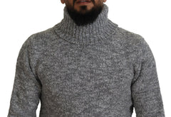 Dolce & Gabbana Grauer Rollkragenpullover aus Wolle