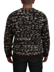 Dolce & Gabbana Brauner gestrickter Wollpullover Fatto A Mano